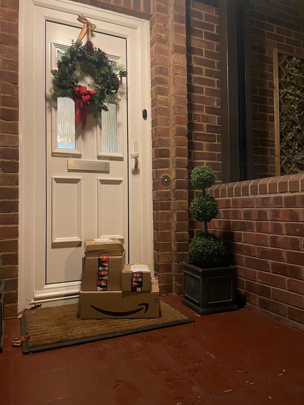 photo: parcels left outside on doorstep