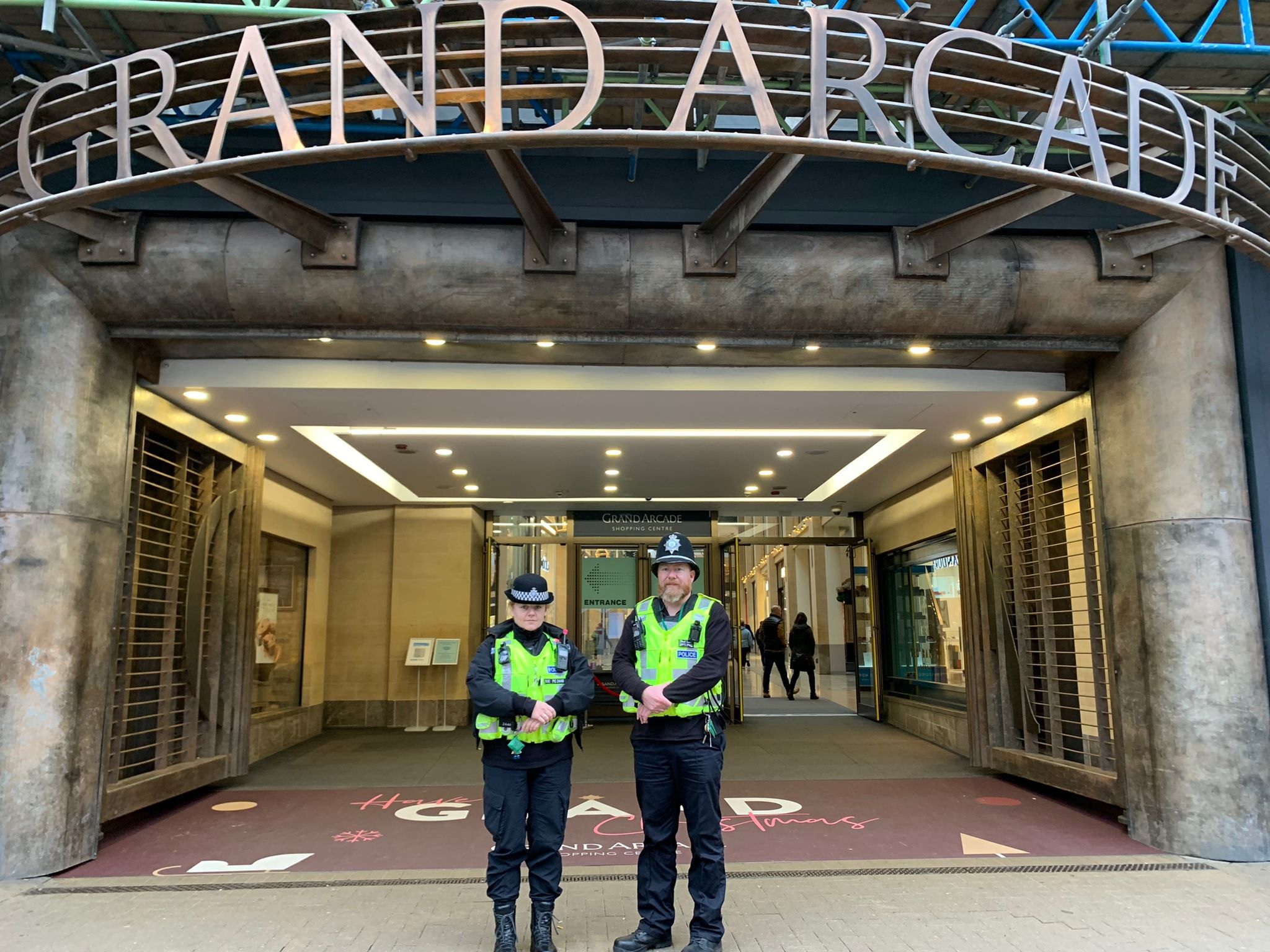 Neighbourhood officers outside Grand Arcade