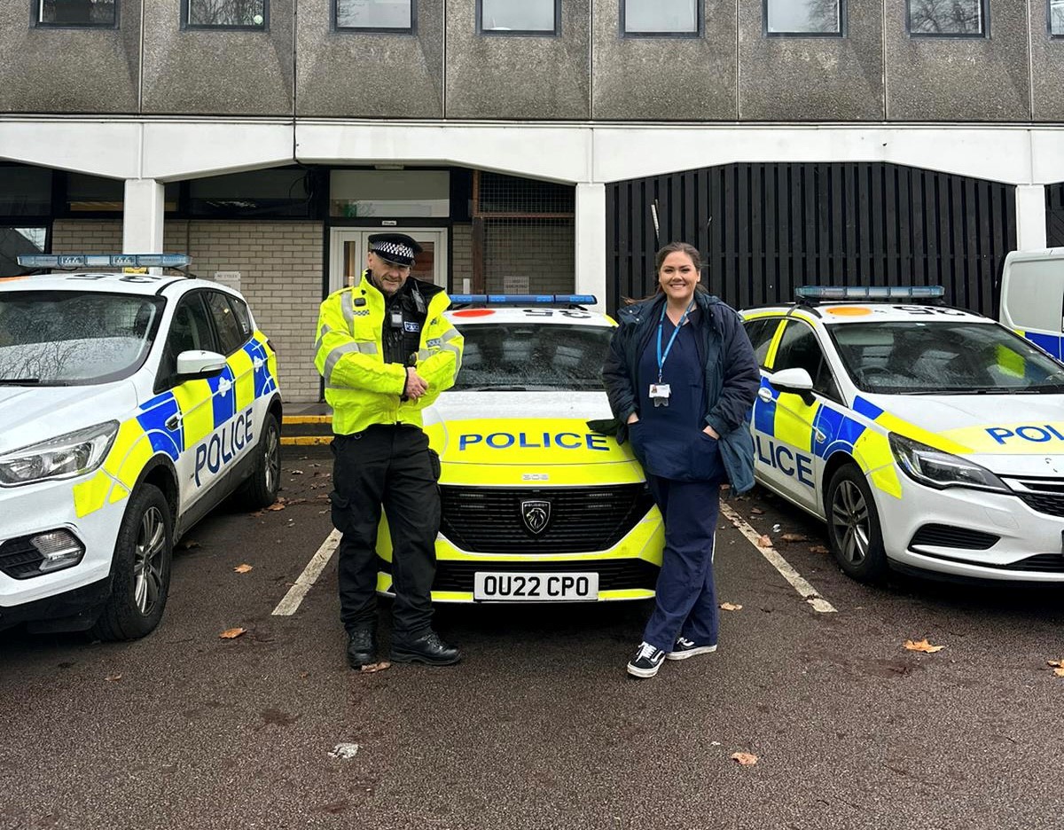 PC Rich Jenkins and advanced nurse practitioner Gemma Harlow with the mental health car 