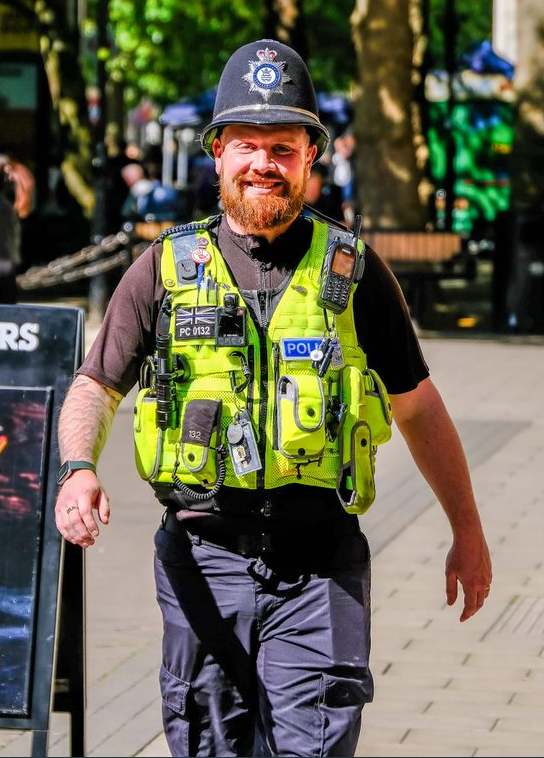 PC Cullimore in high-viz uniform in Bridge Street
