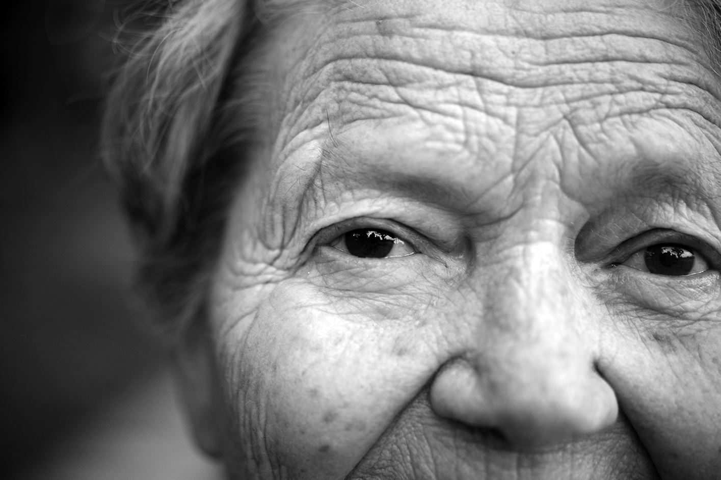 Close up of an elderly lady's face