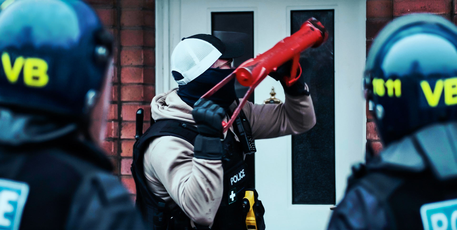 Officers carrying out drugs raids