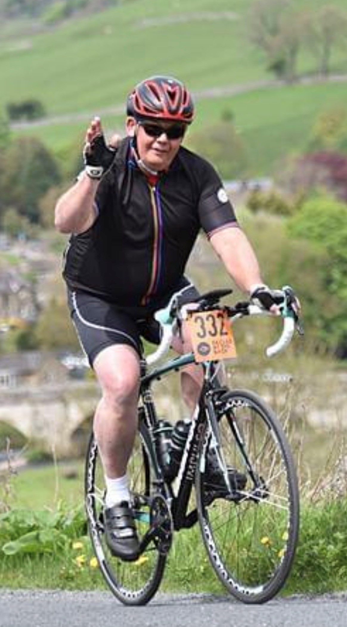 A man on a bicycle