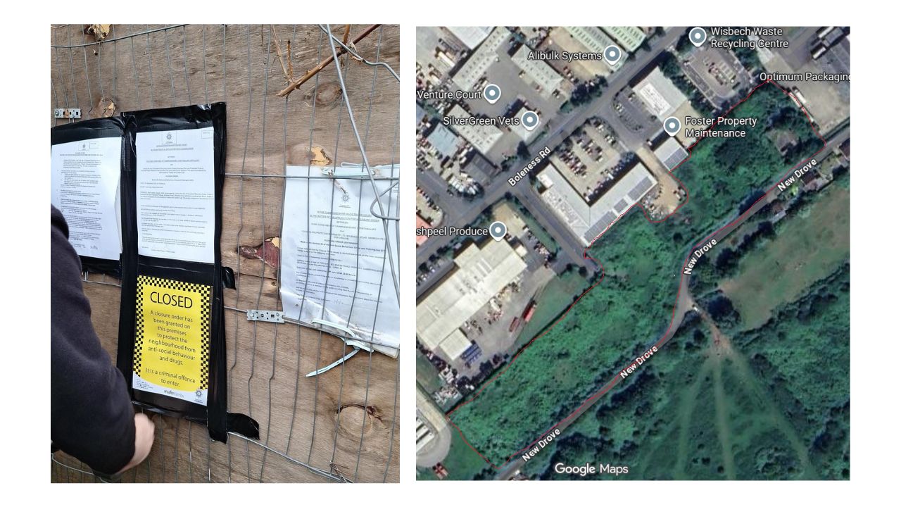 Collage of a boundary map and closure order signs