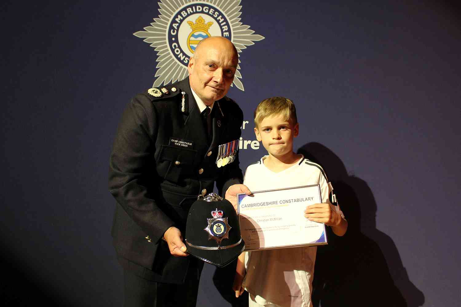Chief Constable Nick Dean and Christian McMillan