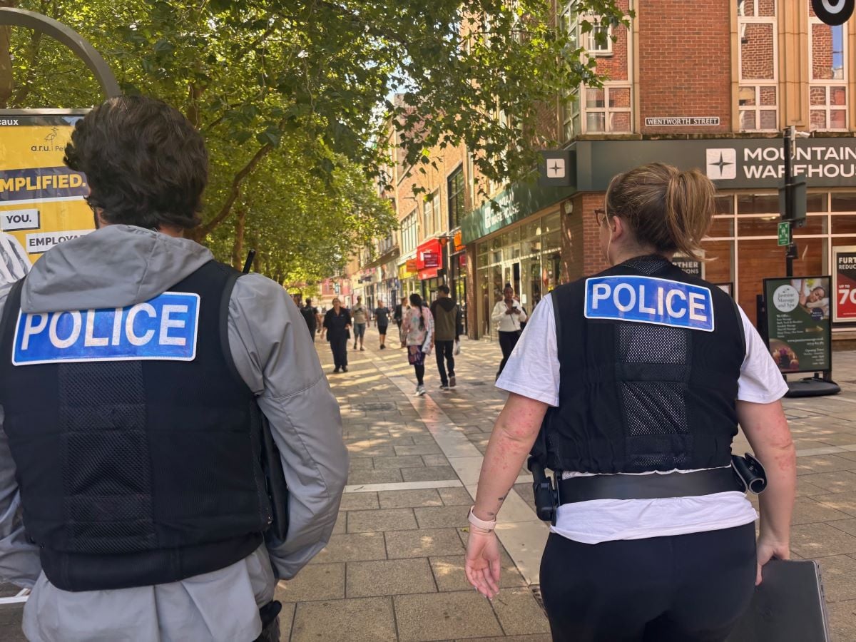 Two members of the Spree Offender Team on patrol