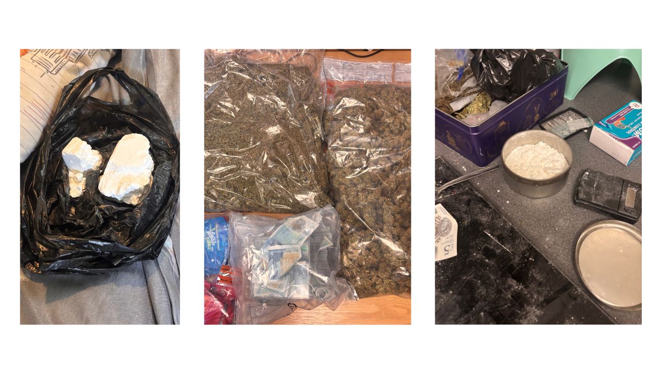 Collage of drugs seized during a warrant