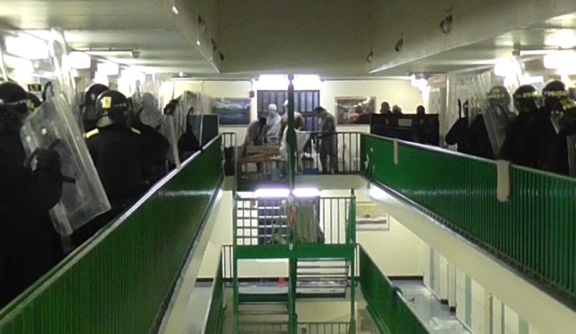 Chaotic scenes inside the prison