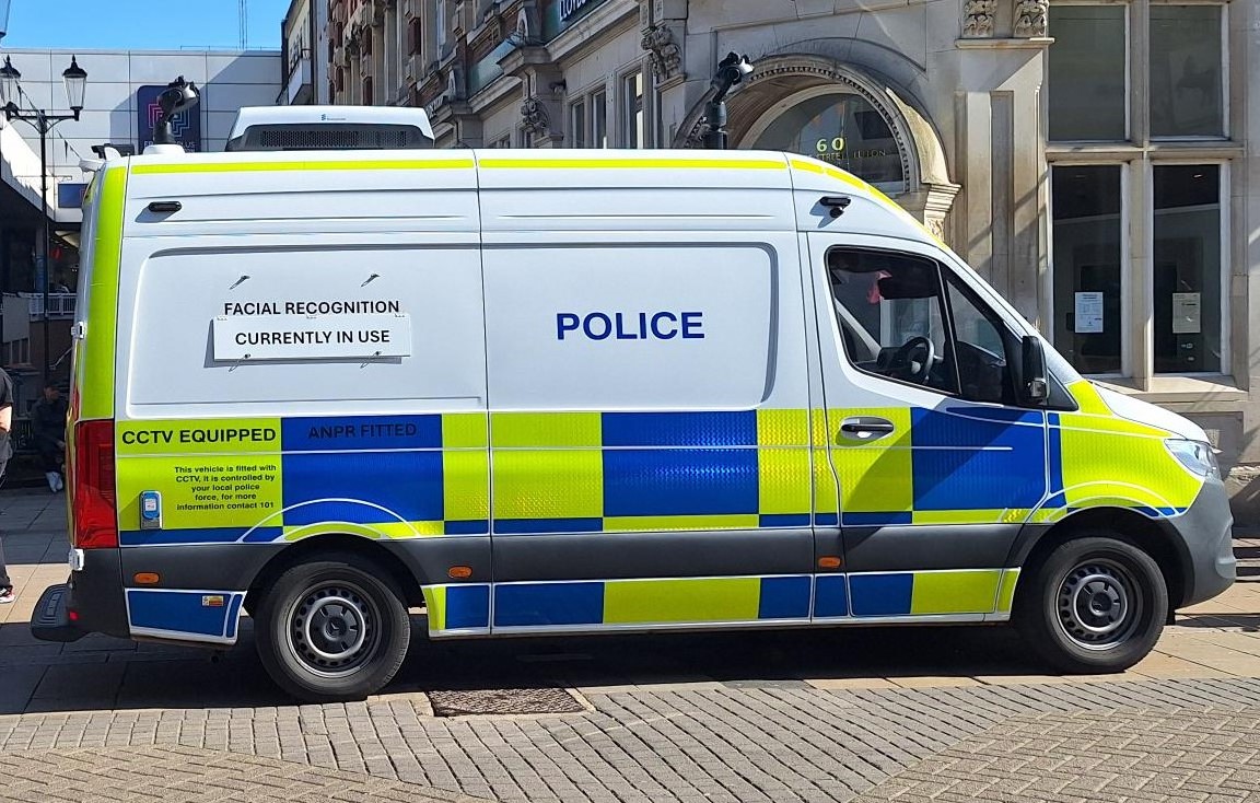 Police van with Live Facial Recognition technology