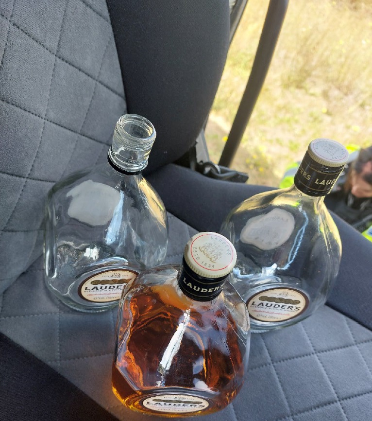 whiskey bottles found inside lorry