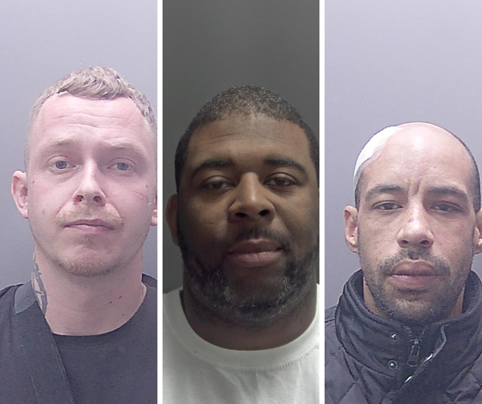 Mugshots of three men